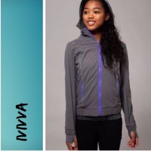 Ivivva by Lululemon Trail Runner Windbreaker Jacket gray and purple size 14